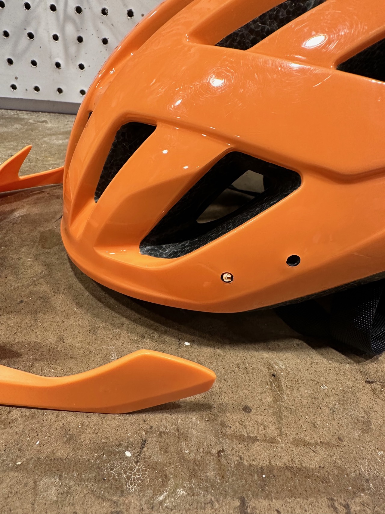 Broken helmet visor