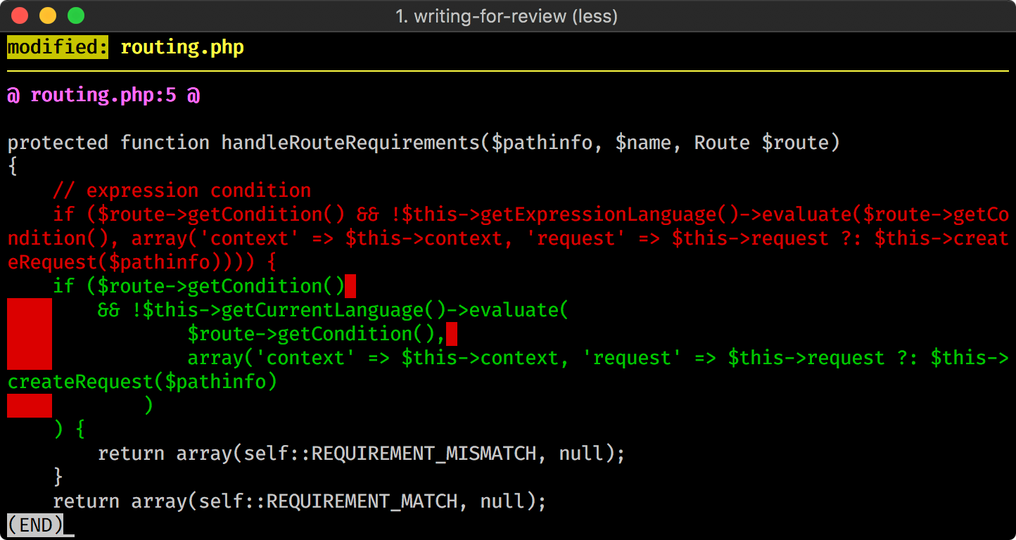 Diff mixes indentation changes with a change from getExpressionLanguage to getCurrentLanguage, obscuring a syntax error.
