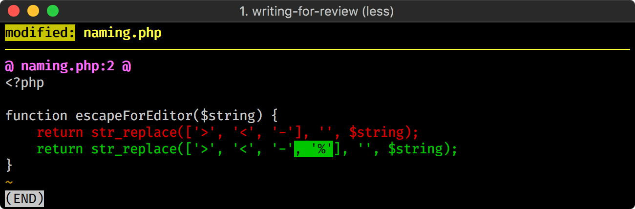 Diff adds another character to an unnamed array passed directly to str_replace.
